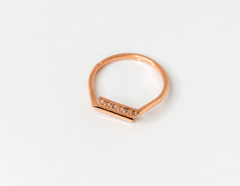 Gold Parallel Ring with Stones