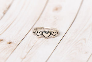 Silver Heart Emoji Ring