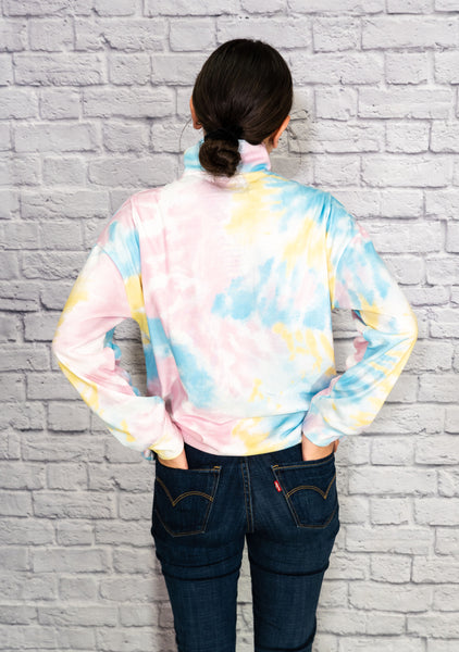 Multicolor Tie-dye Zip Sweatshirt
