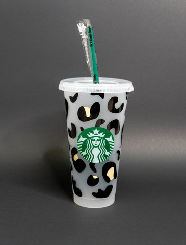 Leopard ~ Custom Clear Starbucks Cup