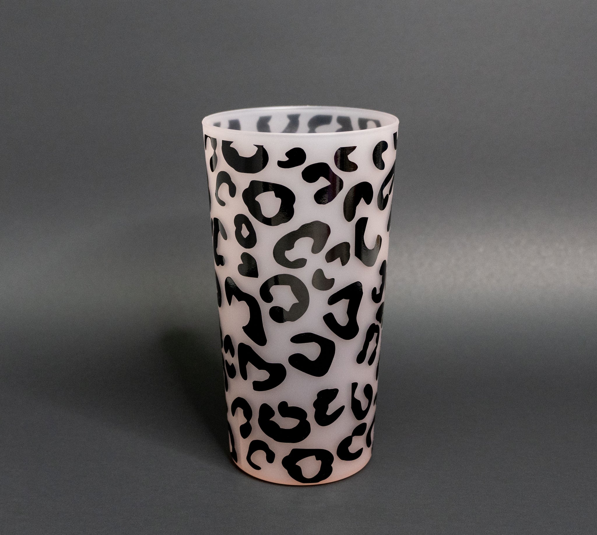 Leopard ~ Pink Transparent Plastic Cup