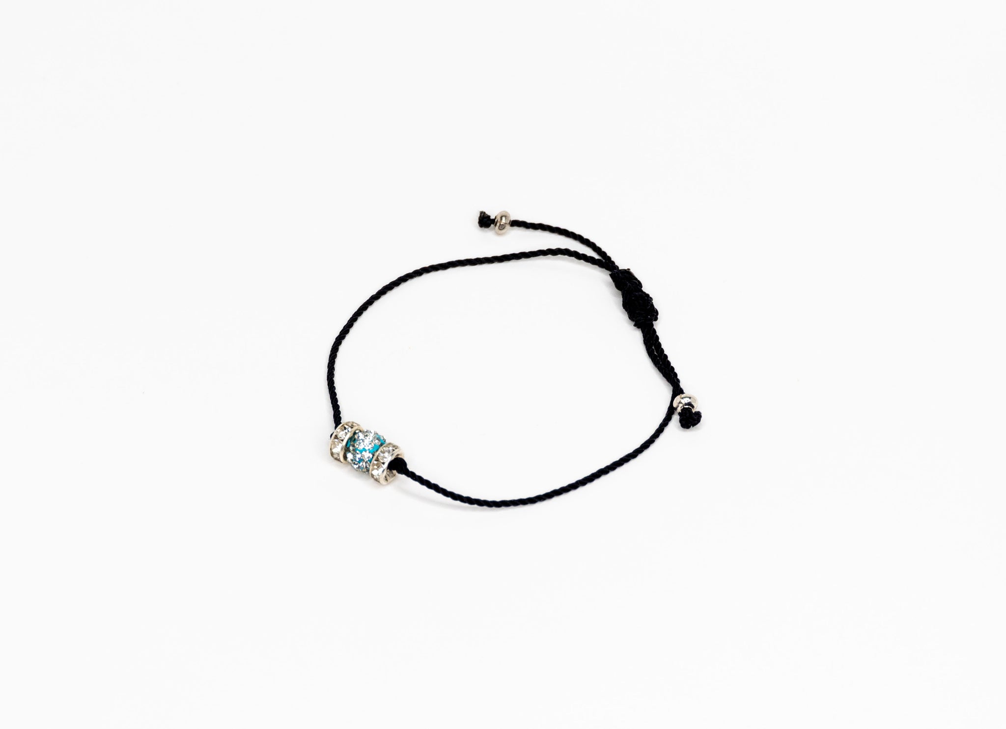 Friendship String Bracelet - Blue Sphere & Barrels