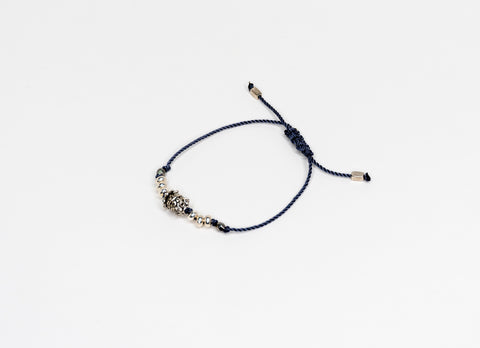 Friendship String Bracelet - Silver Bead